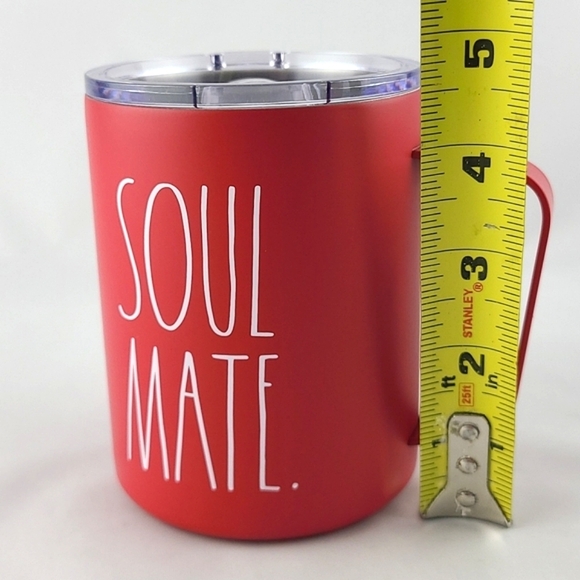 Rae Dunn SOUL MATE Large Letters Red  Double Wall Stainless Steel Coffee Tea Mug - Picture 7 of 8